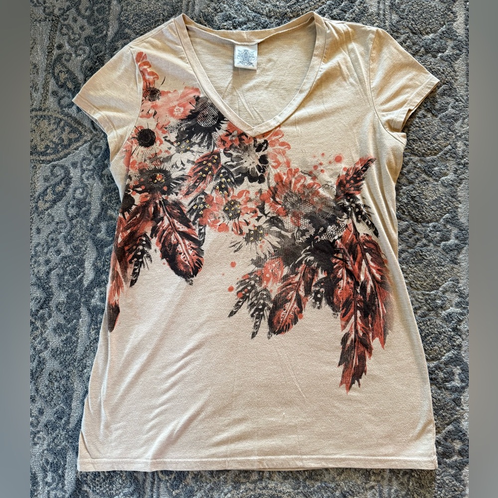Floral Print V-Neck Women's Top
